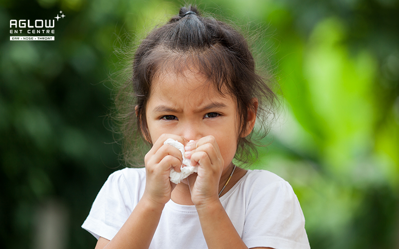 Asian child with Sinusitis